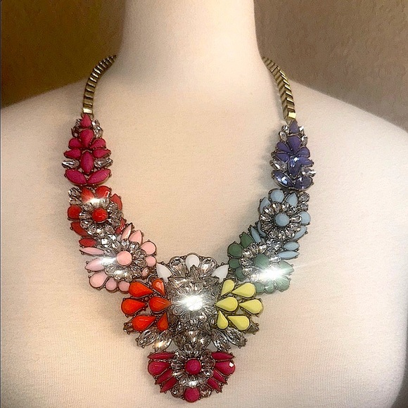 Apolonia Rainbow Floral Statement Necklace - Picture 7 of 9